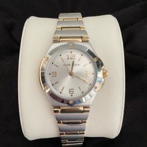 Anne Klein brushed silver wrist watch